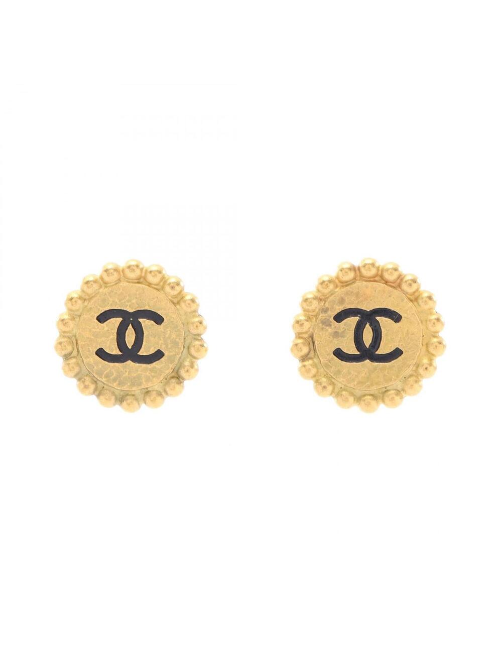 Chanel Cc Logo Round Clip-On Earrings #347278C96B